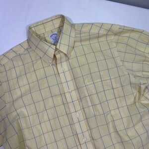 Brooks Brothers‎ Classic Yellow Windowpane Check Button-Down Dress Shirt